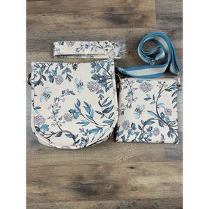 AHDORNED Double-Entry U-Shaped Messenger Straps & Pouch Bee‎ Floral